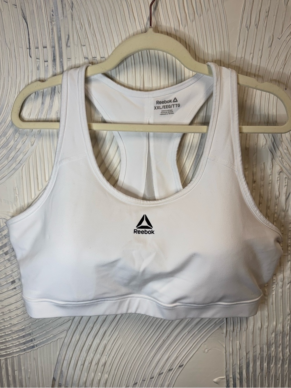 Reebok White Racerback High-Support Sports Bra